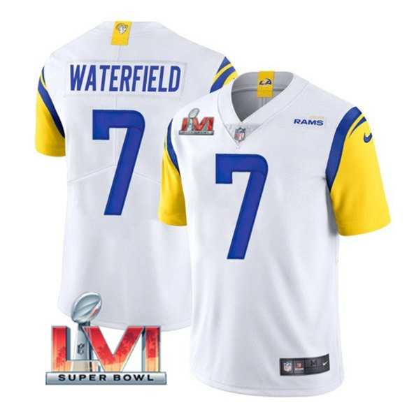 Nike Rams Men & Women & Youth 7 Bob Waterfield White 2022 Super Bowl LVI Vapor Limited Jersey,We sell and wholesale Nike Rams Men & Women & Youth 7 Bob Waterfield White 2022 Super Bowl LVI Vapor Limited Jersey on line form chian!